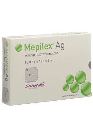 Mepilex Ag Schaumverband Safetac 6x8.5cm Silikon 5 Stück