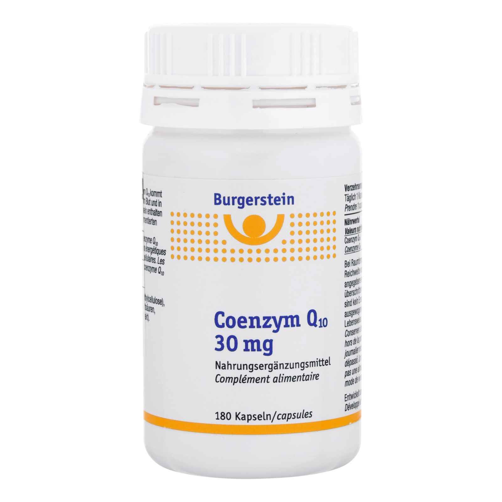 BURGERSTEIN Coenzym Q10 Kapseln 30mg 180 Stück BURGERSTEIN Coenzym Q10 Kapseln 30mg 180 Stück