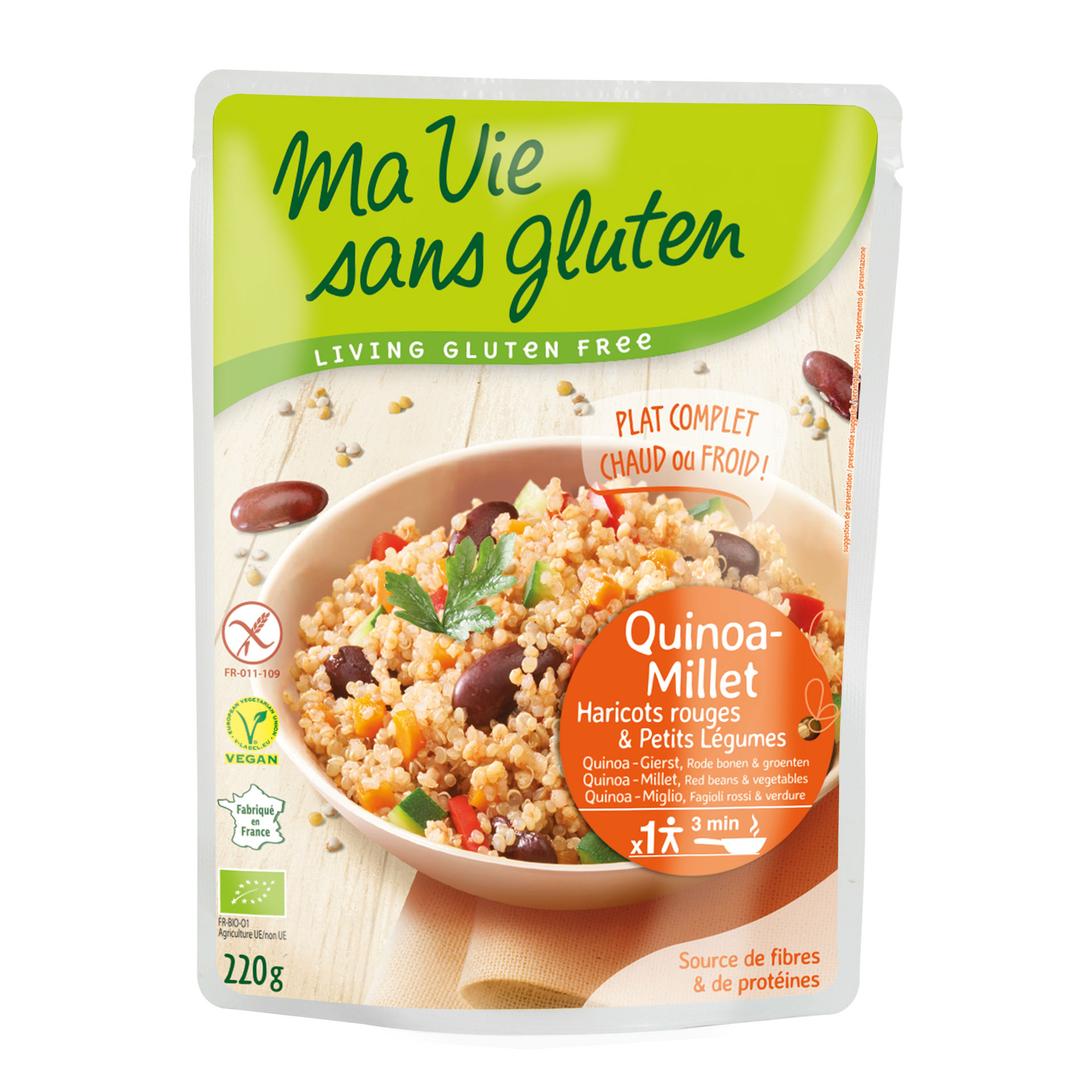 MA VIE S GLUT Fertiggericht Quinoa Hirse 220g