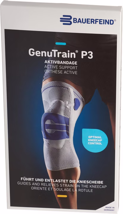 GenuTrain P3 Aktivbandage rechts titan Grösse 6