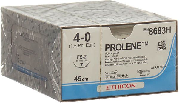 PROLENE 45cm blau 4-0 FS-2S 36 Stück