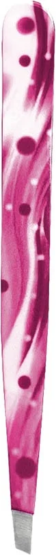 Hausmann Pinzette schräg Wellen pink
