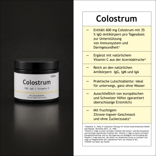 nibio Colostrum Lutschtabletten 35% IgG + Acerola Extract 60 Lutschtabletten