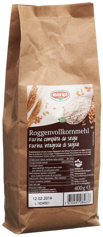 Morga Roggenvollkornmehl Bio Btl 400g