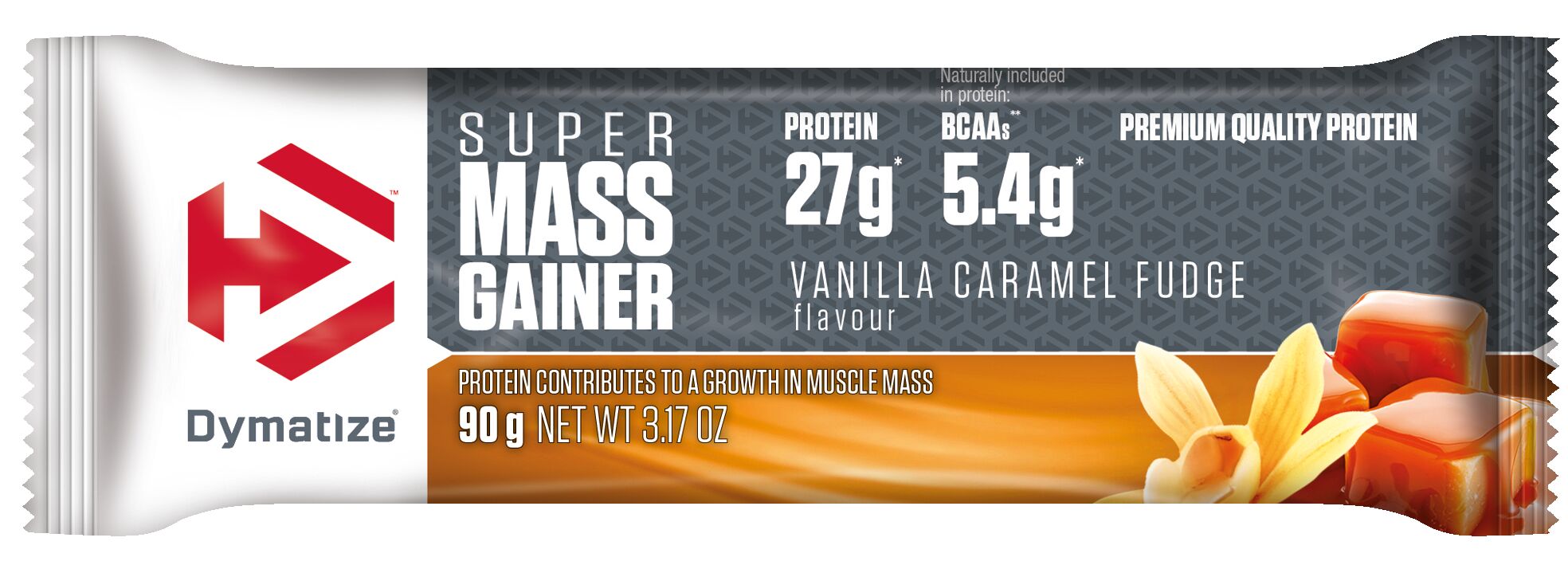 DYMATIZE Super Mass Gainer Bar Van Karamel 90g DYMATIZE Super Mass Gainer Bar Van Karamel 90g