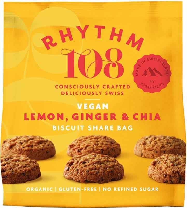 RHYTHM108 Lemon Ginger Chia Biscuit Btl 135g