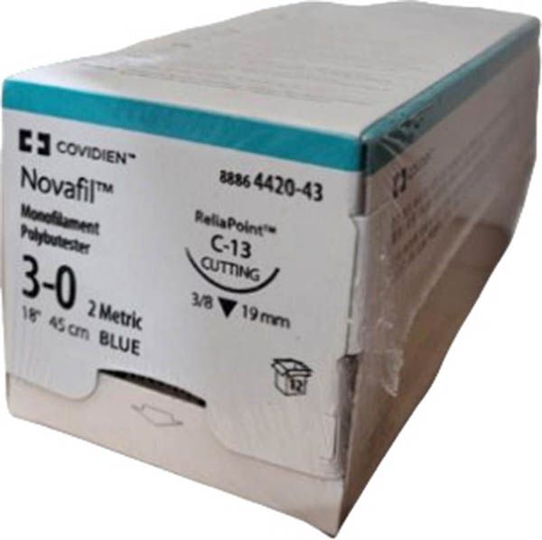 NOVAFIL 45cm blau C-13 3-0 12 Stück