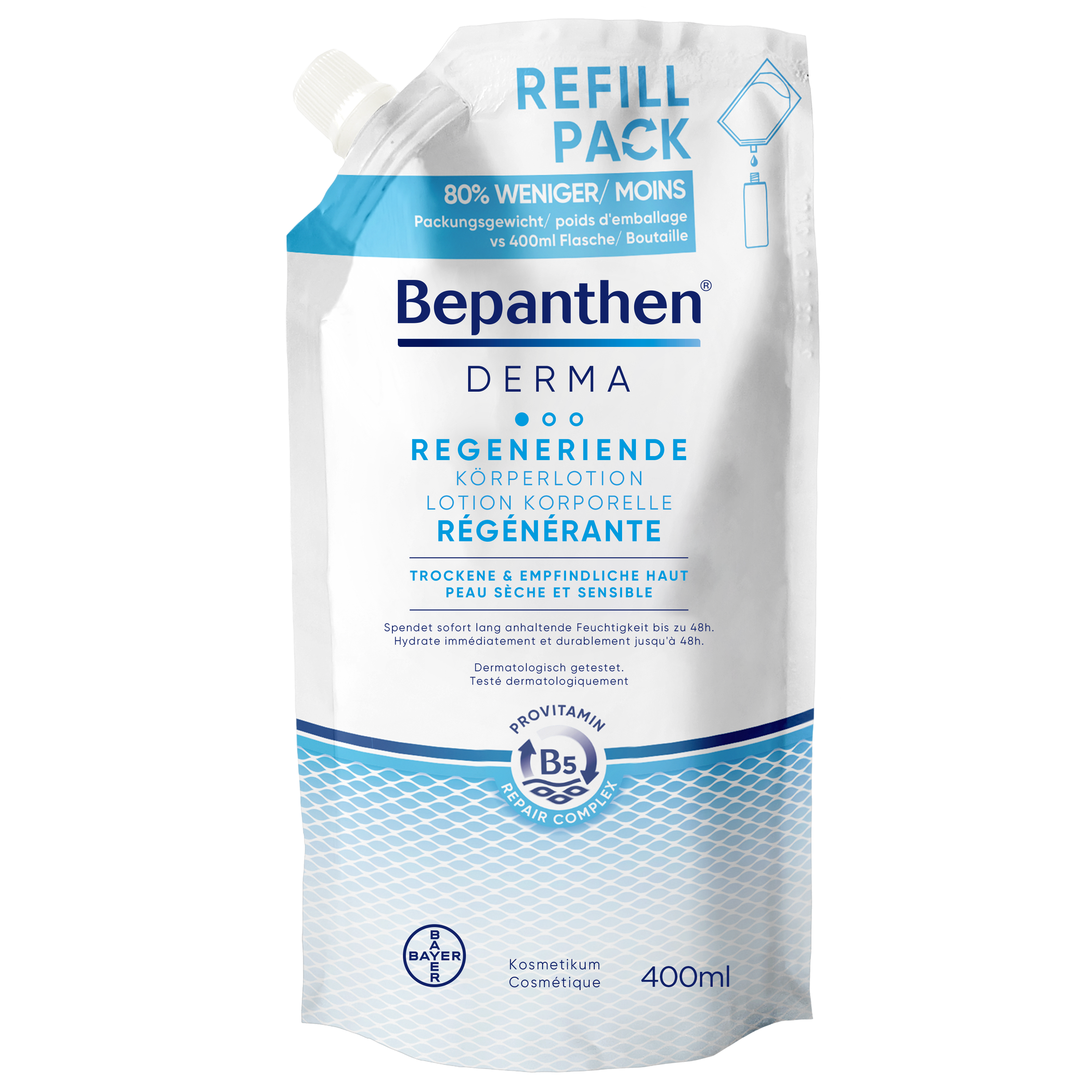 Bepanthen® DERMA Regenerierende Körperlotion Nachfüllbeutel 400ml