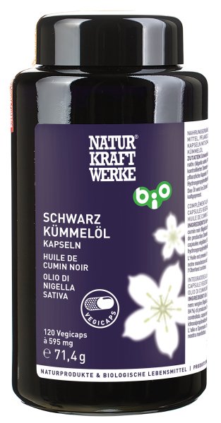 NaturKraftWerke Schwarzkümmel Caps 595 mg Bio 120 Stück