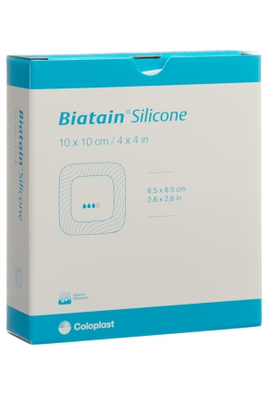 Biatain Silicone Schaumverband 10x10cm selbsthaftend 10 Stück