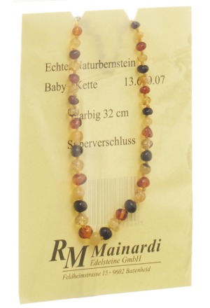 MAINARDI Natur Bernstein 32cm farbig Silberverschl