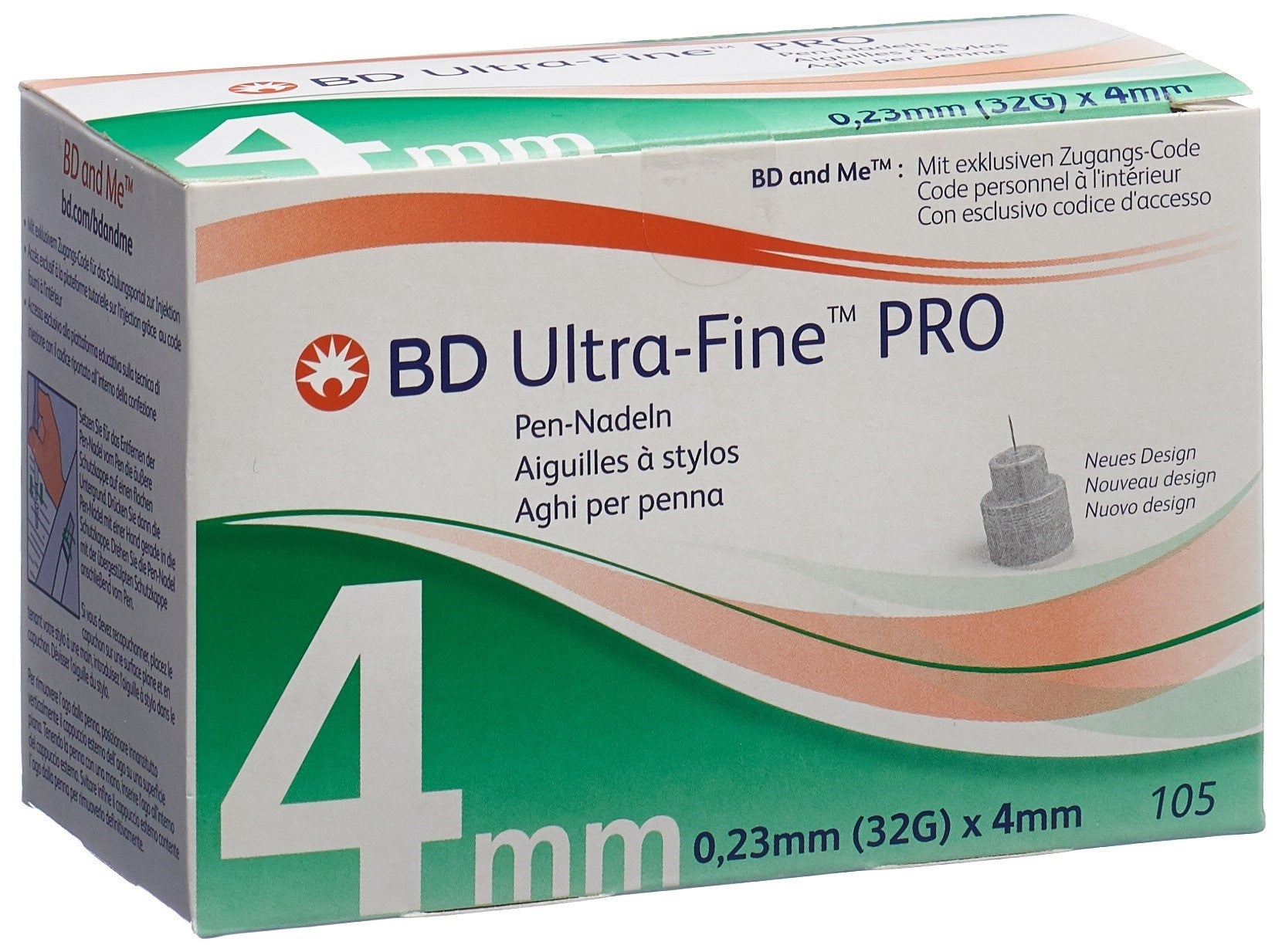 BD ULTRA-Fine PRO Pen Nadel 32G 0.23x4mm 105 Stück