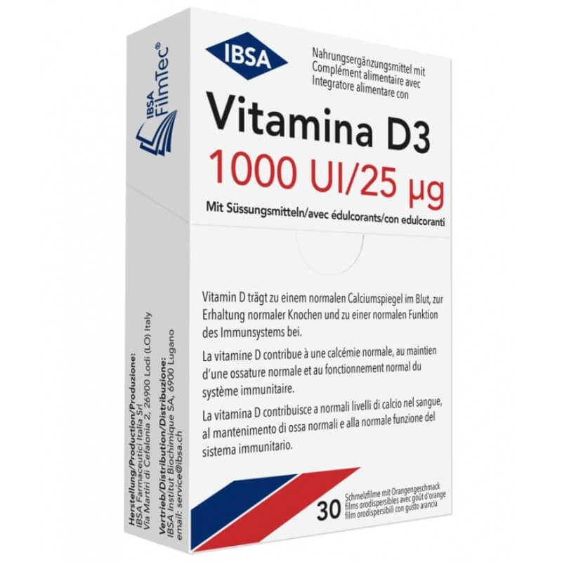 Vitamina D3 Schmelzfilm 1000 I.U. 30 Stück