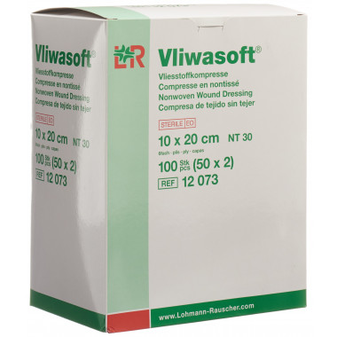 Vliwasoft Vliesstoffkompressen 10x20cm 6-lagig steril 50 x 2 Stück