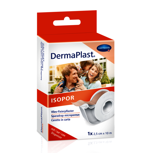 DermaPlast® Isopor Fixierpflaster 2.5cmx10m vlies hautfarbig Dispenser DermaPlast® Isopor Fixierpflaster 2.5cmx10m vlies hautfarbig Dispenser