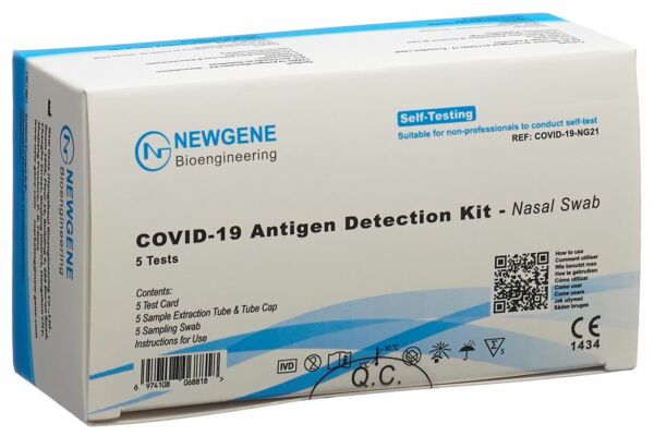 NEW GENE COVID-19 Antigen Detection Kit Nasal Swab 5 Stück