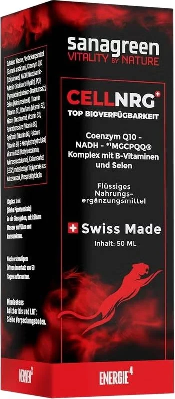 CELLNRG sanagreen mizell Q10 NADH PQQ B-Vit 50 ml