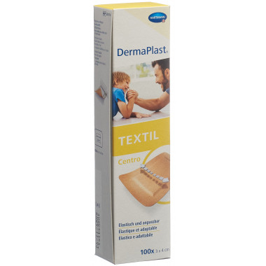 Dermaplast Textil Centro 3cmx4cm hautfarbig 100 Stück Dermaplast Textil Centro 3cmx4cm hautfarbig 100 Stück