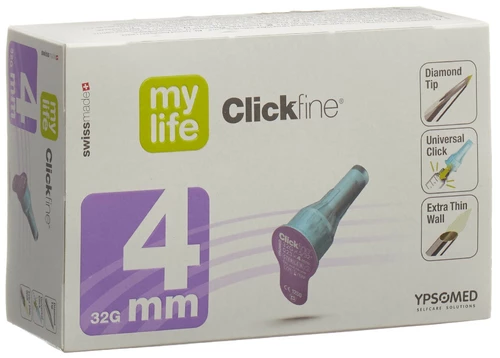 mylife (PI-APS) CLICKFINE Pen Nad 4mm 32G 100 Stück mylife (PI-APS) CLICKFINE Pen Nad 4mm 32G 100 Stück