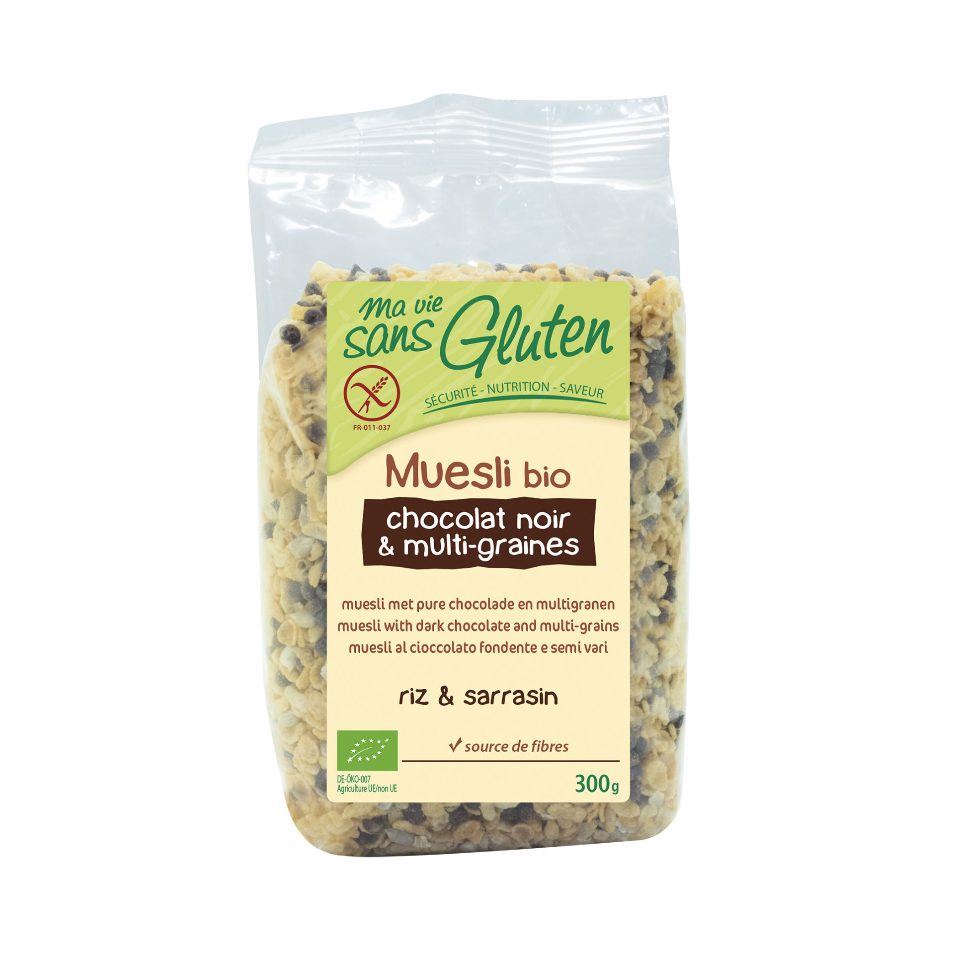 MA VIE S GLUT Müesli dunkle Schoko Mehrkorn 300g