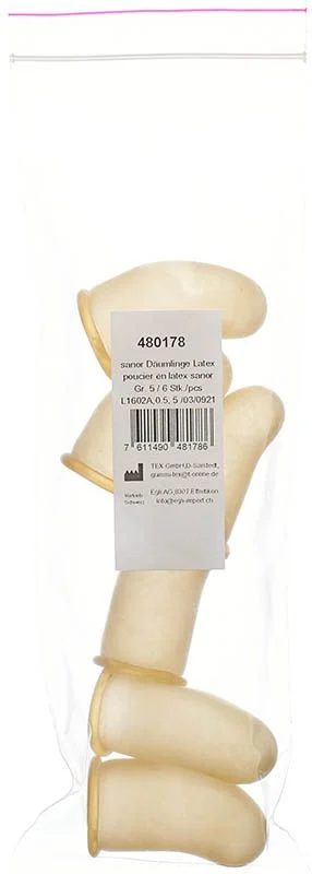 Sanor Däumling Latex Gr5 Btl 6 Stück