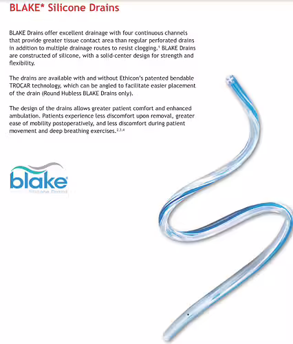 BLAKE Silikon Drainage 10 FR rund 1/8 Trokar 10 Stück