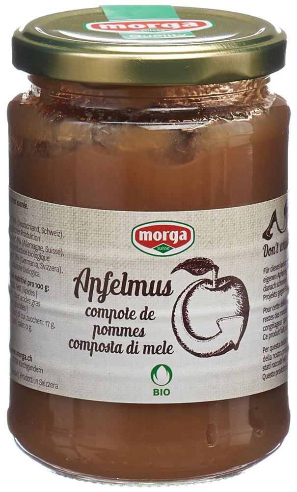 MORGA Apfelmus Knospe Bio Glas 360g MORGA Apfelmus Knospe Bio Glas 360g