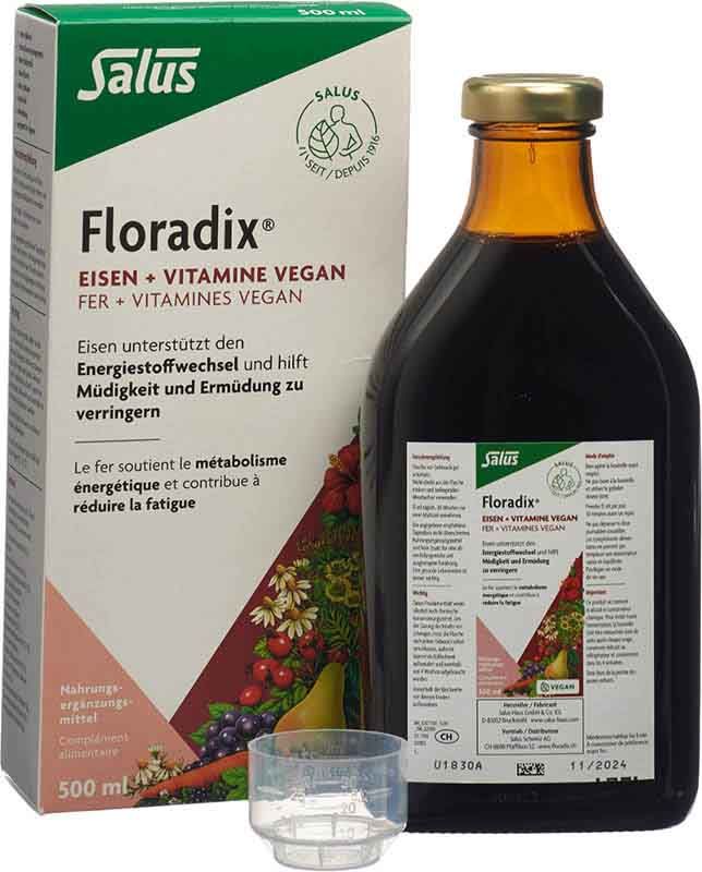Floradix VEGAN Eisen + Vitamine 500ml Floradix VEGAN Eisen + Vitamine 500ml