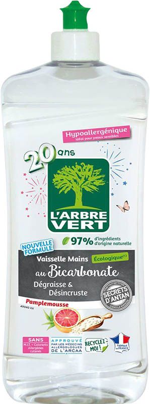 L'ARBRE VERT Geschirrspülmittel Natron & Grapefruit-Duft 750ml