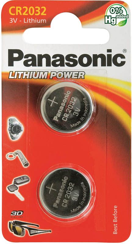 Panasonic Batterien Knopfzelle CR2032 2 Stück