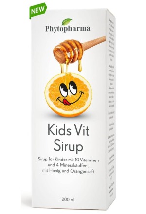 Phytopharma Kids-Vit Sirup Glasflasche 200ml Phytopharma Kids-Vit Sirup Glasflasche 200ml