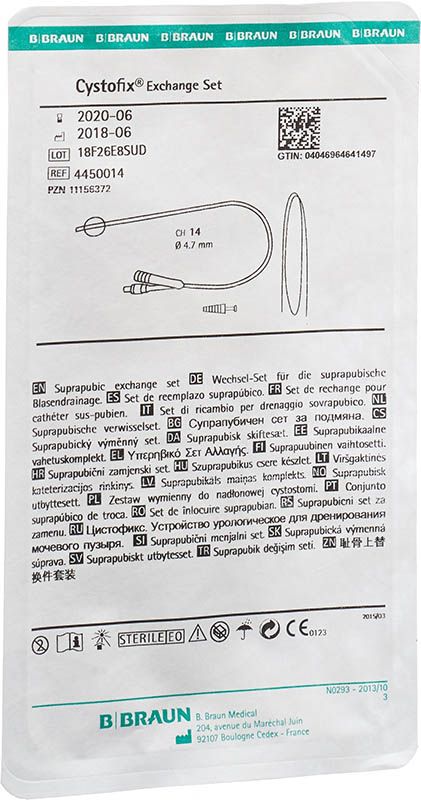 Cystofix Ballon-Wechselbesteck CH14 40cm gerade mit Führungsdraht