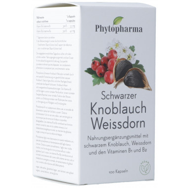 Phytopharma Schwarzer Knoblauch Weissdorn Kapseln 100 Stück Phytopharma Schwarzer Knoblauch Weissdorn Kapseln 100 Stück
