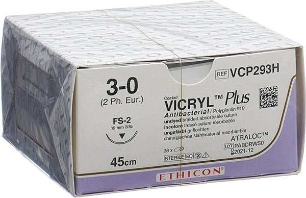 VICRYL RAPID 45cm ungefärbt 3-0 FS-2 36 Stück