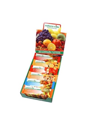 NATURAVITA Fruchtschnitte Wildfrucht, Aprikose, Apfel, Orange, Erdbeere 36 Stück