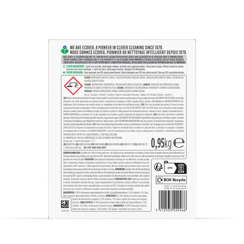 Ecover Zero Waschmittelpulver Universal 0.95kg