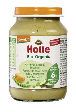 Holle Kartoffeln Erbsen und Zucchini Glas 190g Holle Kartoffeln Erbsen und Zucchini Glas 190g