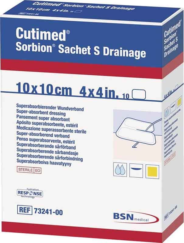 Cutimed Sorbion Sachet S Drainage 10x10cm 10 Stück
