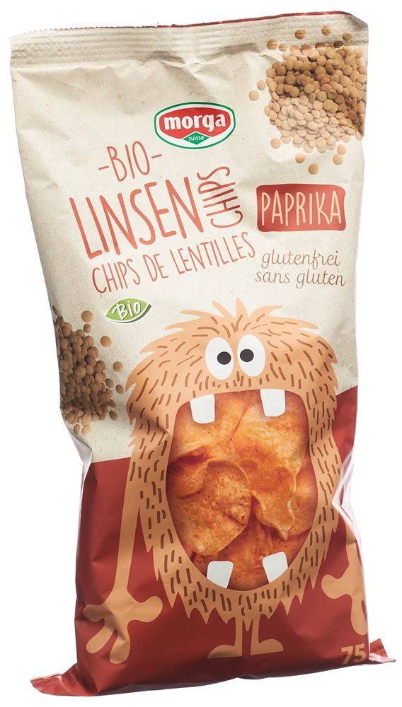 Morga Linsen Chips Paprika Bio glutenfrei 75g