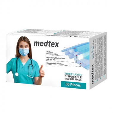 MedTex Medizinische Einweg Maske Typ IIR EN14683 50 Stück