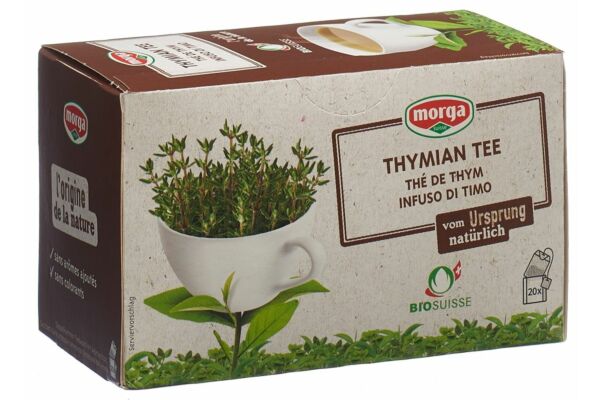 Morga Thymian Tee mit Hülle Bio Knospe Btl 20 Stück Morga Thymian Tee mit Hülle Bio Knospe Btl 20 Stück