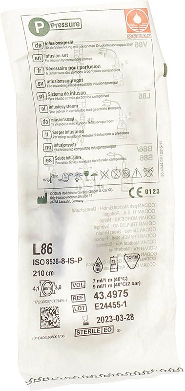 Codan Infusionsgerät Luer Lock 210cm L 86-P latexfrei