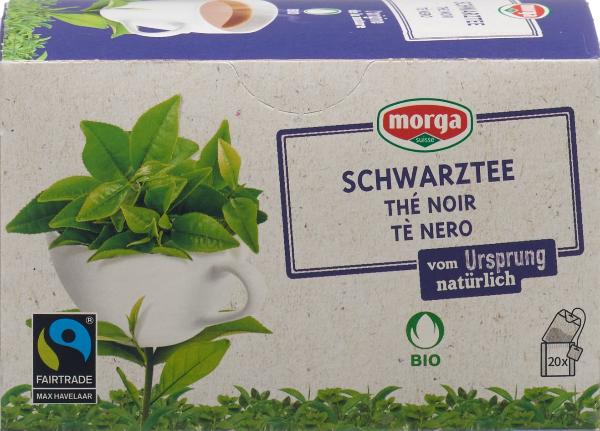 Morga Schwarztee m/H Bio Fairtrade Knospe 20 Stück Morga Schwarztee m/H Bio Fairtrade Knospe 20 Stück