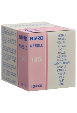 Nipro Einmalkanülen 1.2x38mm 18Gx1 1/2" rosa 100 Stück