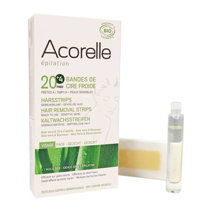 Acorelle Kaltwachsstreifen Gesicht 20 Stück + 4 Stück Gratis Acorelle Kaltwachsstreifen Gesicht 20 Stück + 4 Stück Gratis