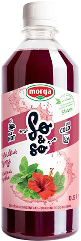 SO&SO Hibiskus-Minze Konz mit Stevia Fl 5dl
