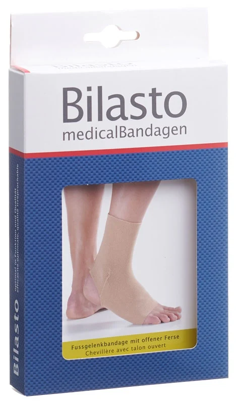 Bilasto Fussgelenkbandage XL Ferse offen schwarz beige