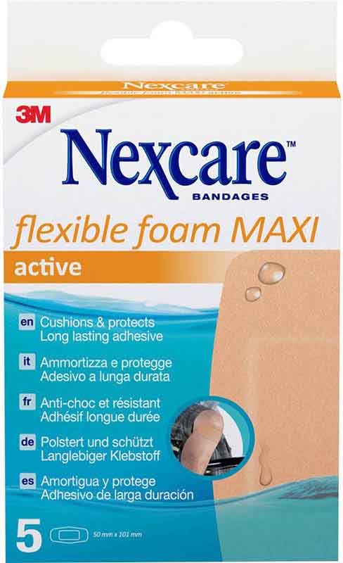 3M Nexcare Flexible Foam Maxi Active 50x101mm 5 Stück 3M Nexcare Flexible Foam Maxi Active 50x101mm 5 Stück