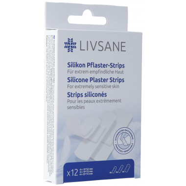 Livsane Silikon Pflaster-Strips assortiert 12 Stück Livsane Silikon Pflaster-Strips assortiert 12 Stück