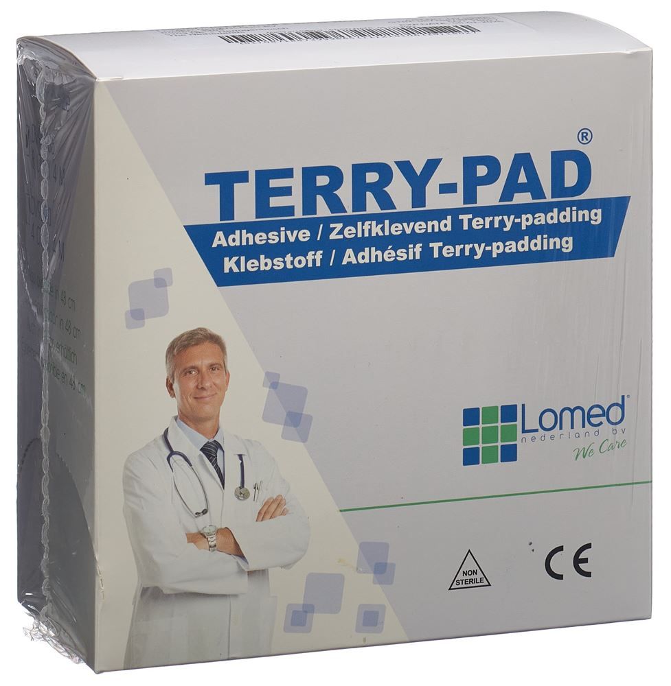 LOMED Terry Pad 8cmx4mx2mm weiss selbstklebend Rolle